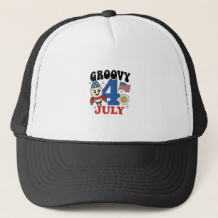 Groovy 4 juli Raket Patriotisk T-Shirt Design_1 Keps