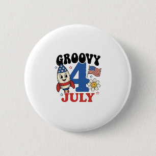 Groovy 4 juli Raket Patriotisk T-Shirt Design_1 Knapp