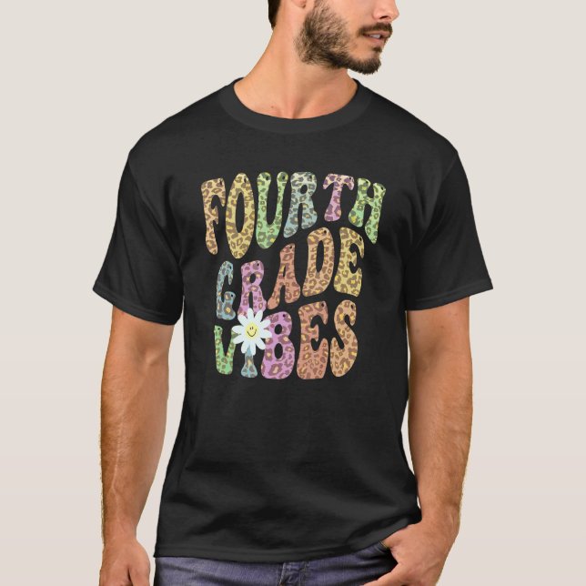 Groovy 4th KLASS VIBES School Lärare FURTH Re T Shirt (Framsida)