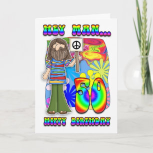 Groovy 50:e födelsedag - födelsedag kort