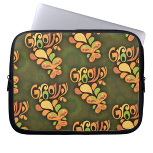 Groovy 60 Butterflies Mönster Retro Design Laptop Fodral