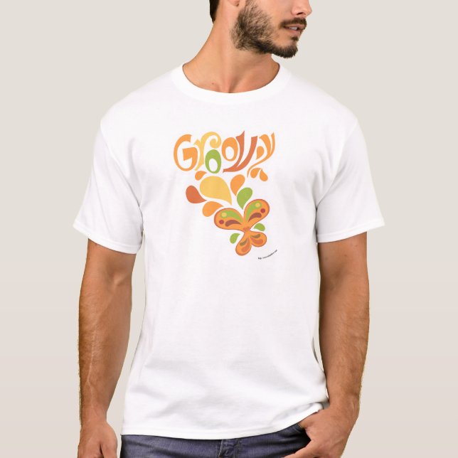 Groovy 60 Hippie Illustrated Butterfly Design Tröja (Framsida)