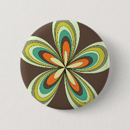 Groovy 60 s 70-tal Hippie Flower Brown Retro-Daisy Knapp