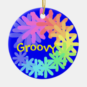 Groovy 60-talprydnad julgransprydnad keramik