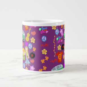 Groovy 60 Violet Mönster Jumbo Mugg