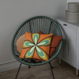 Groovy 60s 70-tal Daisy för återställande av Orang Kudde
