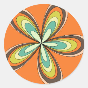 Groovy 60s 70-tal Daisy för återställande av Orang Runt Klistermärke