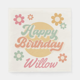 Groovy 60's 70's Flowers Födelsedagsfest, vilken å Pappersservett