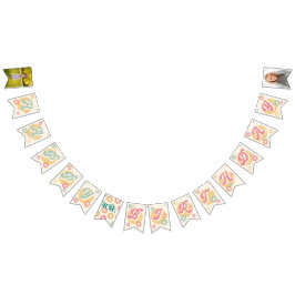 Groovy 60's 70's Flowers Photo Grattis på födelsed Vimplar