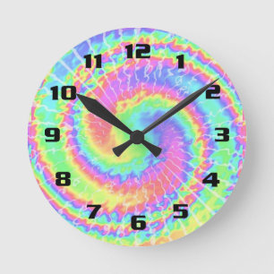 Groovy 60's Inspired kaleidoskop Rund Klocka
