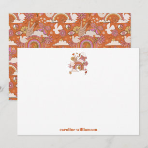 Groovy 70-talet Hippie Peace Orange Bat mitzvah An Tack Kort