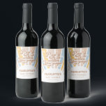 Groovy 70-talets favoriter i Sol Boho Funny Baby S Vinflaska Etikett<br><div class="desc">Groovy 70-talets Sol Boho Funny Baby Shower Favors-favoritetikett Vin</div>