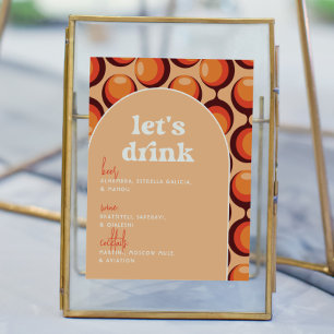 Groovy 70-talets Låt oss Drink Bröllop Pub-tecken Poster