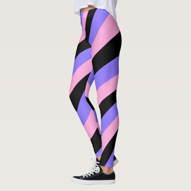 Groovy 70-talets psykedelisk Rosa & lila Rastörd s Leggings (Vänster)