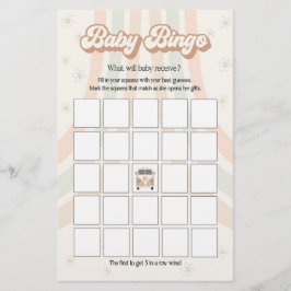 Groovy 70-talets retro-babyduschspel, baby bingo