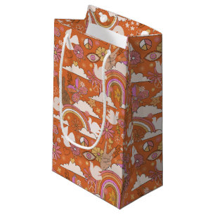 Groovy 70-talets Retro Hippie Peace Orange Bohemia