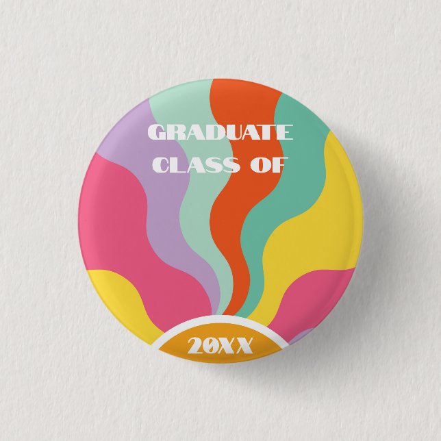 Groovy 70-talets Retro Pin Education Studenten Col Knapp (Framsida)