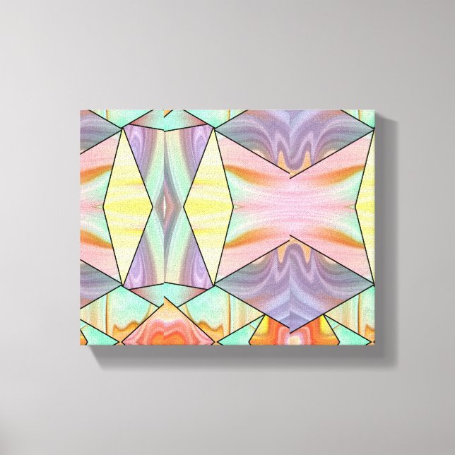 Groovy 70-talets Rosa lila och teal Marble mönster Canvastryck (Framsida)