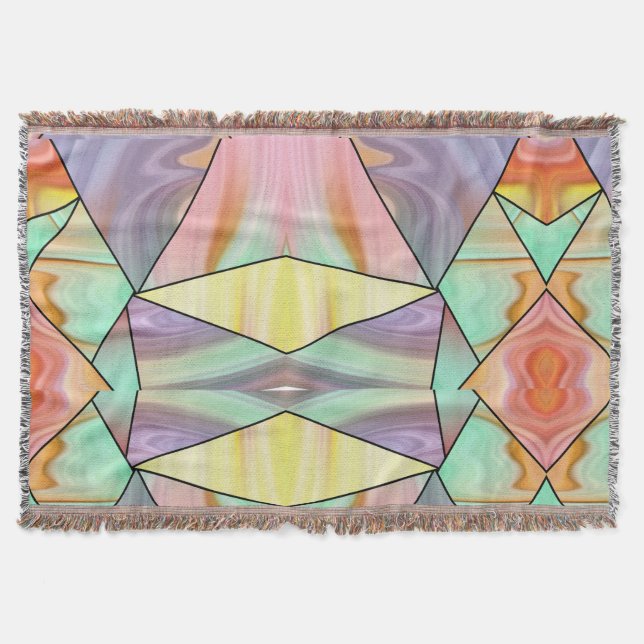 Groovy 70-talets Rosa lila och teal Marble mönster Filt (Framsidan)