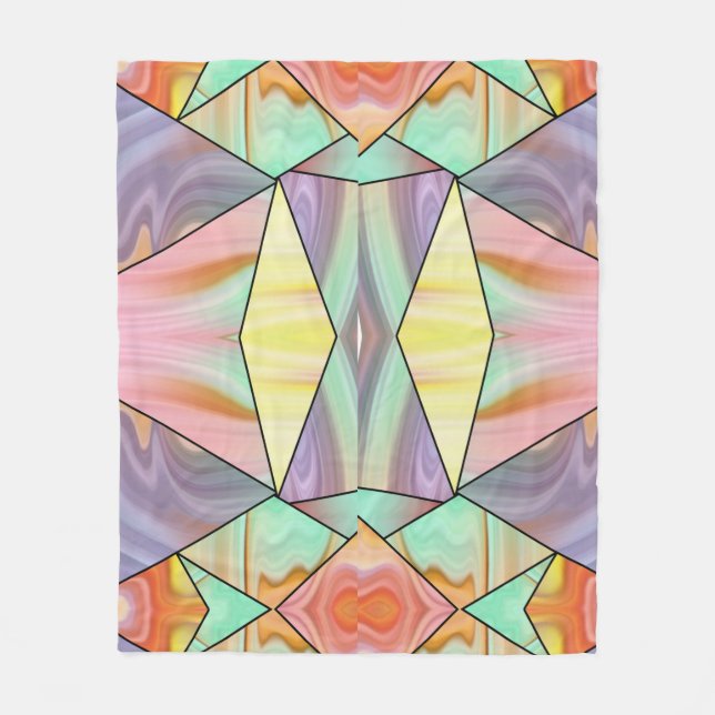 Groovy 70-talets Rosa lila och teal Marble mönster Fleecefilt (Framsidan)