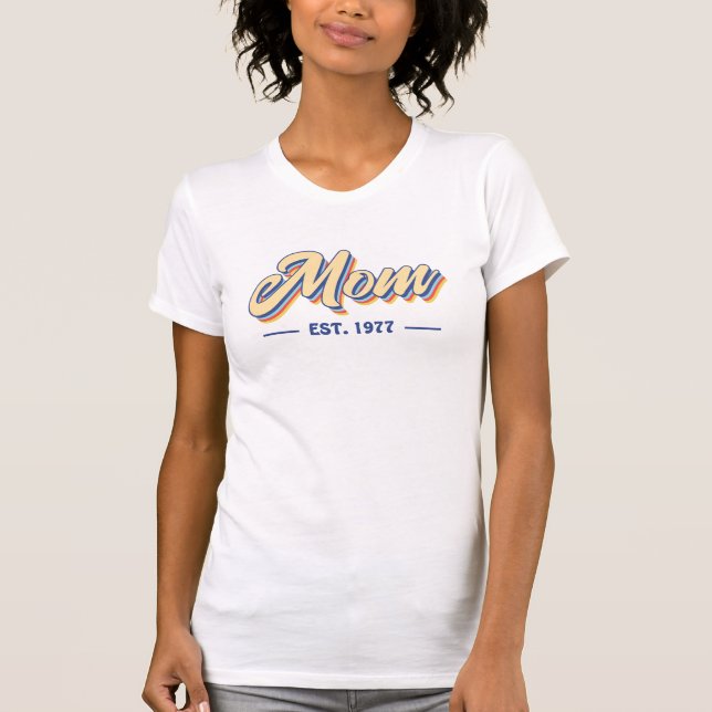 Groovy 70-talets skript Mamma Etablerad T Shirt (Framsida)