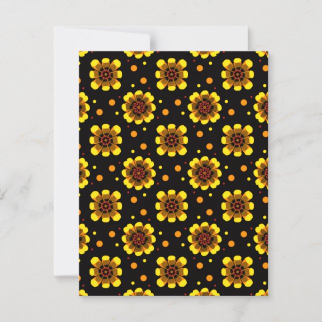 Groovy 70-tals Daisy Flower Power-mönster Anteckningskort (Framsida)