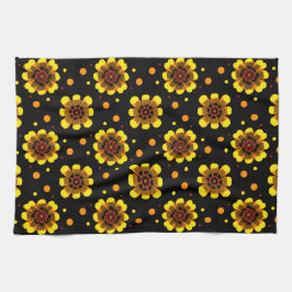 Groovy 70-tals Daisy Flower Power Mönster Kökshandduk