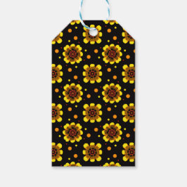 Groovy 70-tals Daisy Flower Power-mönster Presentetikett
