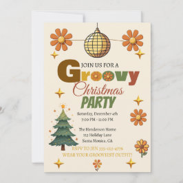 Groovy 70-tals Julfest Inbjudningar