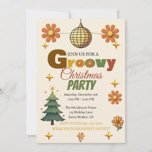 Groovy 70-tals Julfest Inbjudningar