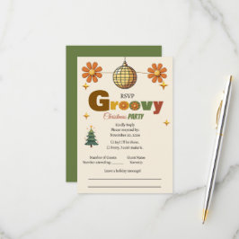 Groovy 70-tals Julfest OSA Kort