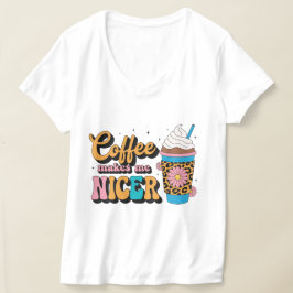Groovy 70-tals Leoprint Kaffet Gör Mig Snällare T Shirt