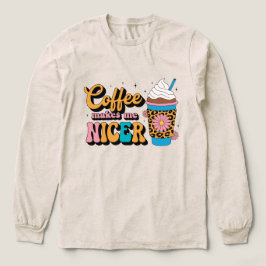 Groovy 70-tals Leoprint Kaffet Gör Mig Snällare T Shirt
