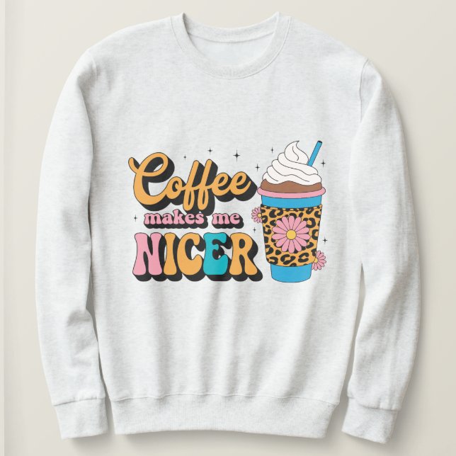Groovy 70-tals Leoprintkaffe Gör Mig Snällare T Shirt (Design framsida)