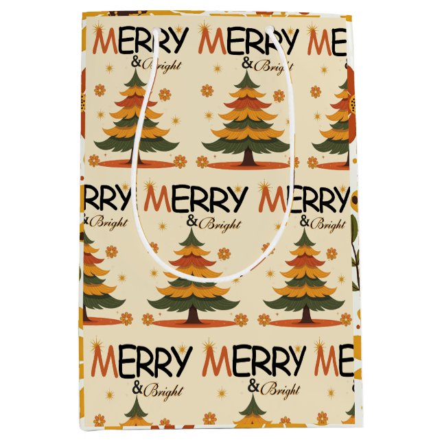 Groovy 70-tals Retro Julgran Holiday  (Framsidan)
