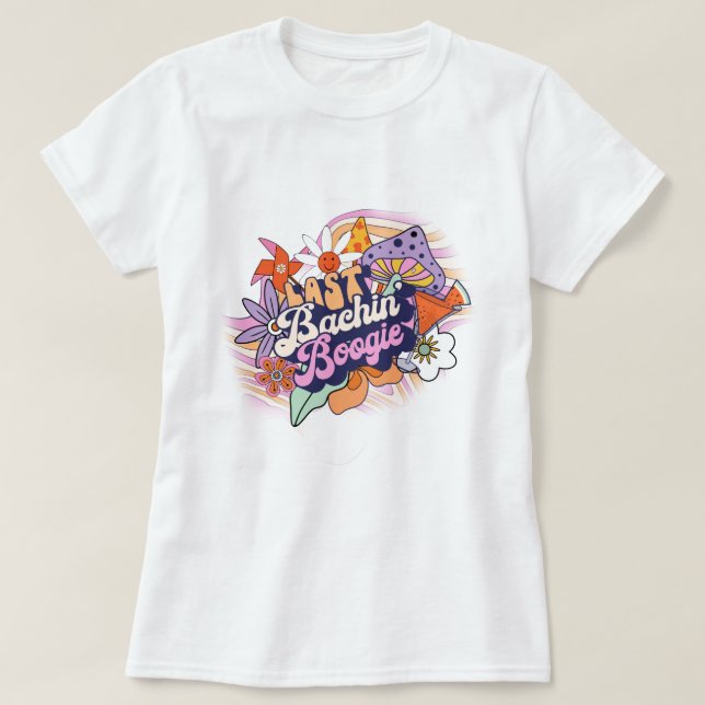 Groovy 70-tals Seterest Sista Galafesten Boogie ID T Shirt (Design framsida)