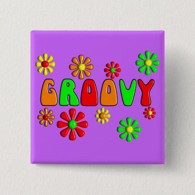Groovy 70-talT-tröja och gåvor Knapp (Framsida)
