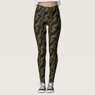 Groovy 70 vågigt hippie psychedelic leggings