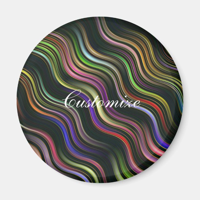 Groovy 70 vågigt hippie psychedelic magnet (Framsidan)