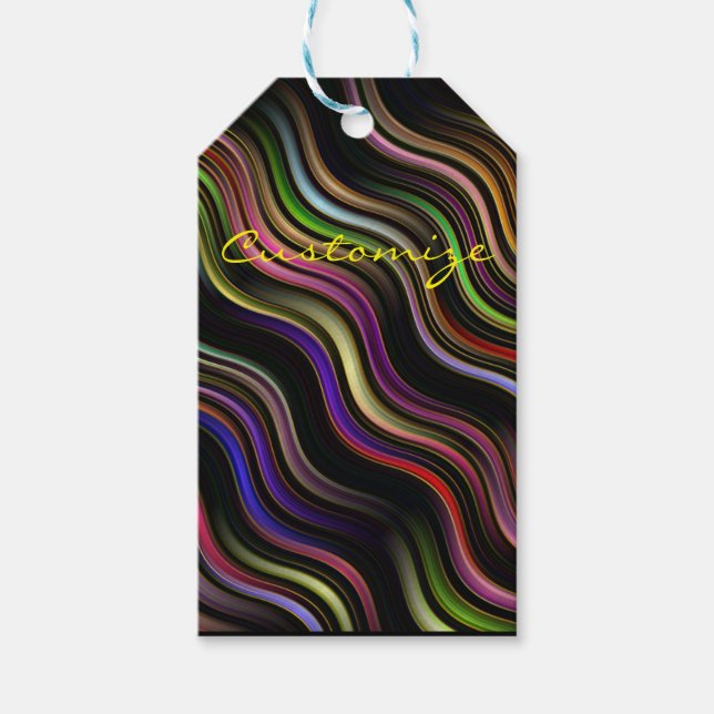 Groovy 70 vågigt hippie psychedelic presentetikett (Framsidan)