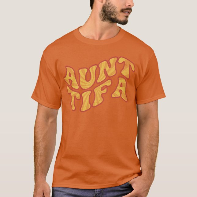 Groovy 70s Auntifa funny T Shirt (Framsida)