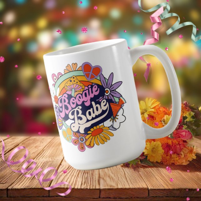 Groovy 70s Bachelorette Boogie Babe ID929 Kaffemugg (Skapare uppladdad)