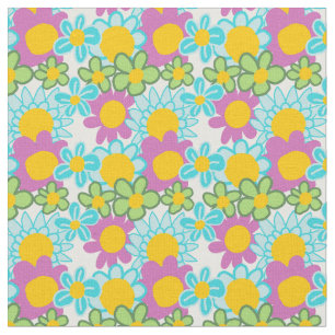 Groovy 70s Blommigt Fabric Tyg