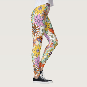 Groovy 70s Blomströmnings-ID929 Leggings