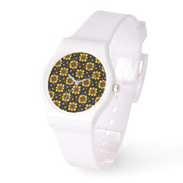 Groovy 70s Daisy Flower Power Pattern Armbandsur