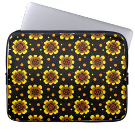 Groovy 70s Daisy Flower Power Pattern Laptop Fodral