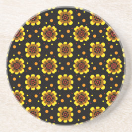 Groovy 70s Daisy Flower Power Pattern Underlägg