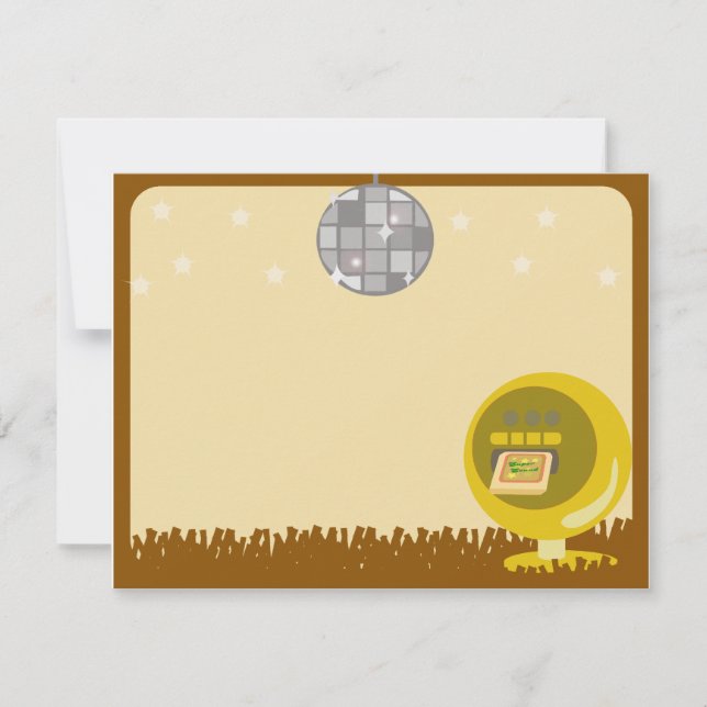 Groovy 70's Disco Party Inbjudningar (Framsida)