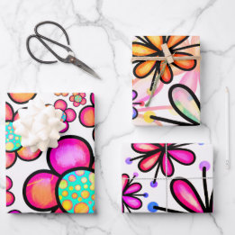 Groovy 70's Doodle Flowers Mönster