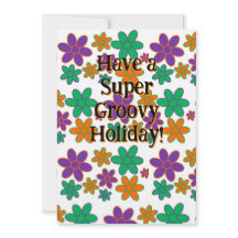 Groovy 70s Flower Inspired Helgdag Card
